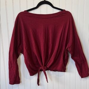 Levi's Deep Red Tie-Front Long Sleeve Top medium
